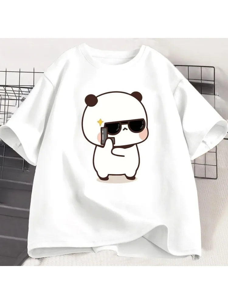 Bubu Dudu Couple T-shirt Panda Is A Spy Love Event Couple T-shirt Cute Matching Coton T-shirt Women Men Gift Valentine's Day
