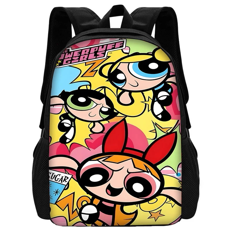 Child Cute Anime Powerpuffs Girlss School Backpack with Lunch Bags ,Pencil Bags ,School Bags for Boys Girls Best Gift