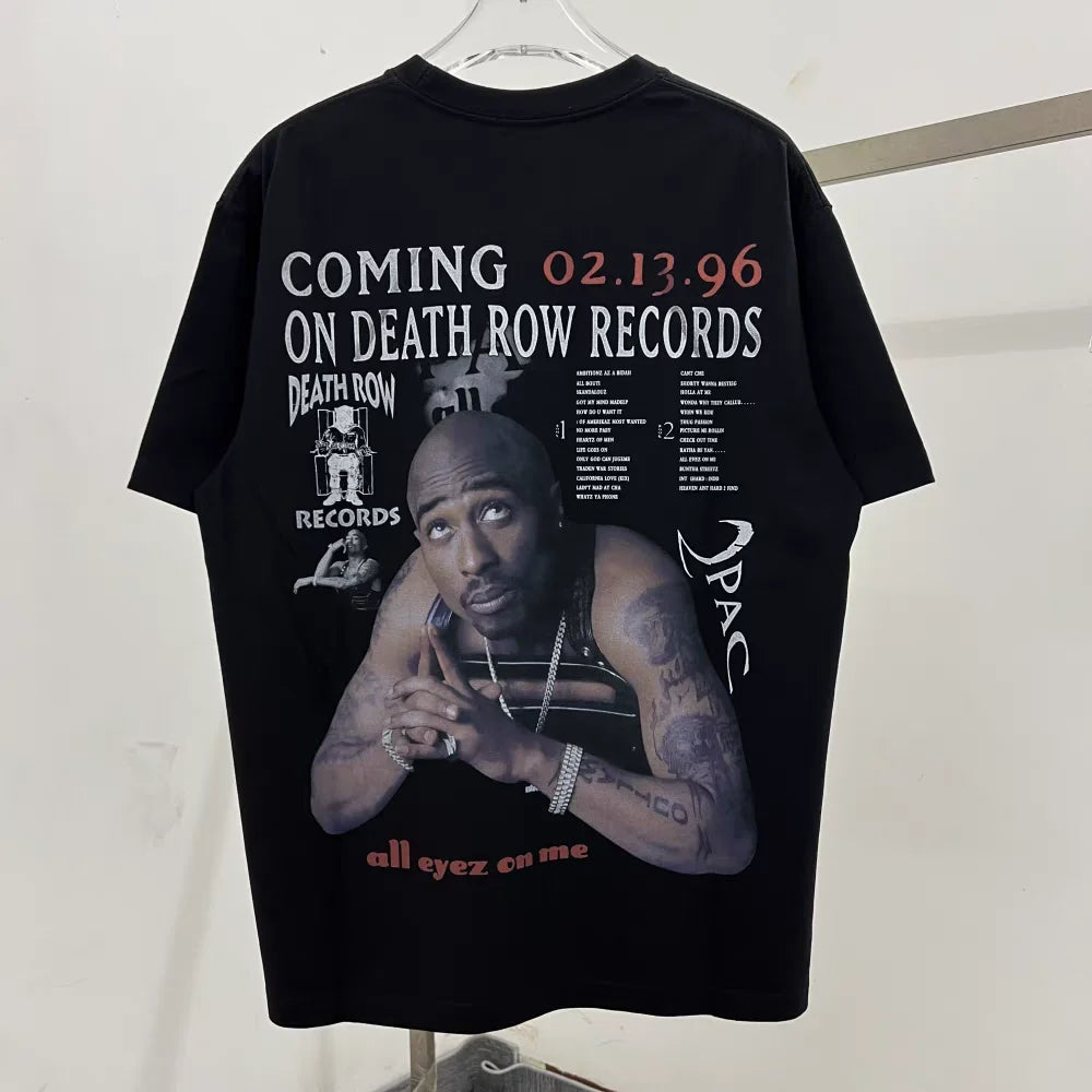 New 2pac Rapper Portrait T Shirt Men Women Top Version T-shirt Top Tees