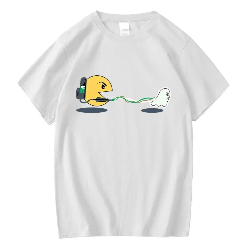 Summer Men's High-Quality T-shirt 100% Cotton Funny Design Print Loose O-neck T shirt For Men Short Sleeve Tops Tees Oversized