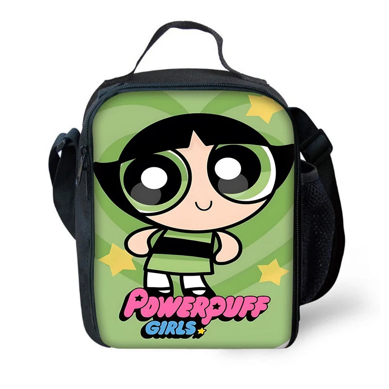 Child Cute Anime Powerpuffs Girlss School Backpack with Lunch Bags ,Pencil Bags ,School Bags for Boys Girls Best Gift