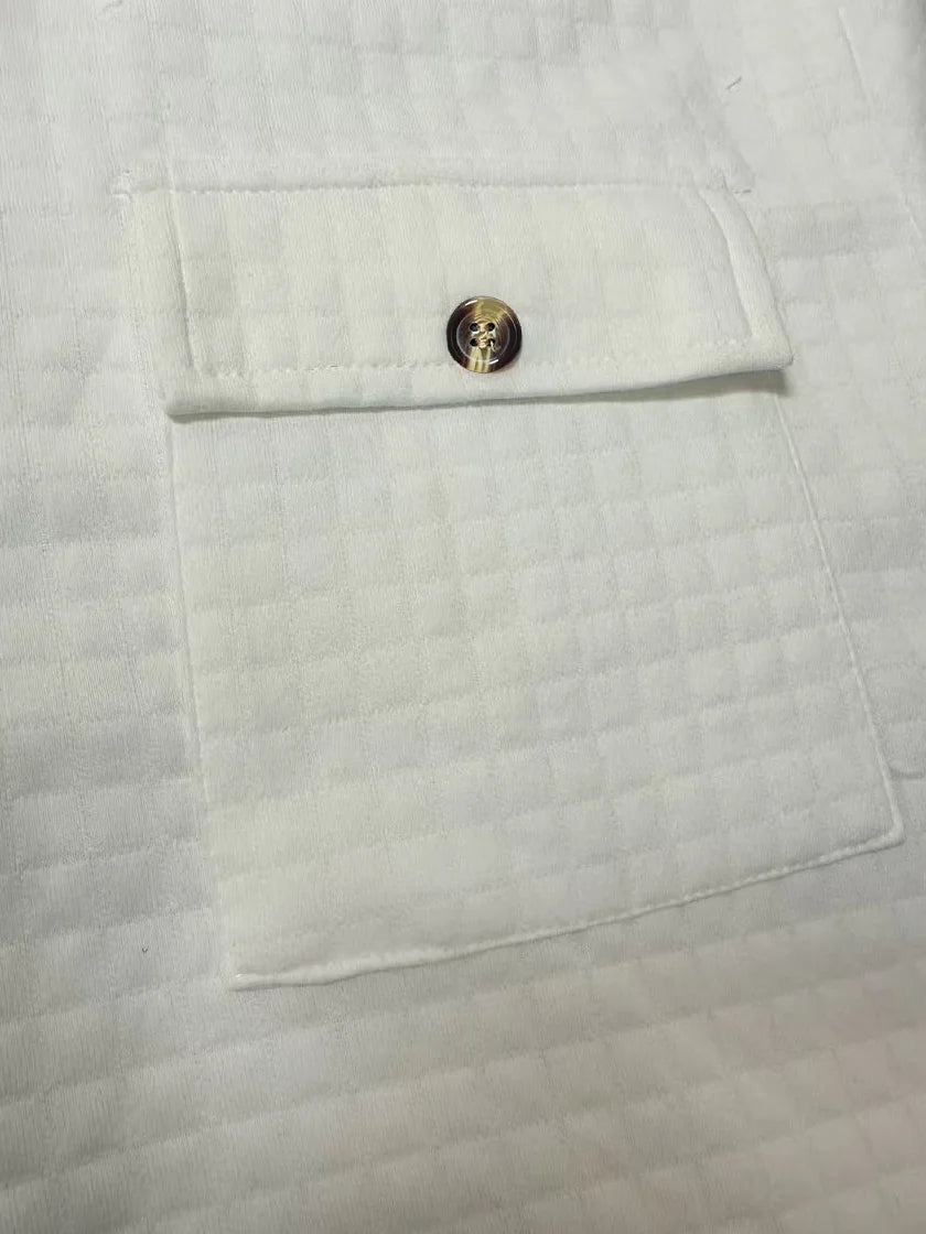 Men's Classic Style Shirt For Spring And Autumn With Multiple Pockets, Long Sleeves, Streetwear, Plain Color, Casual Jacket