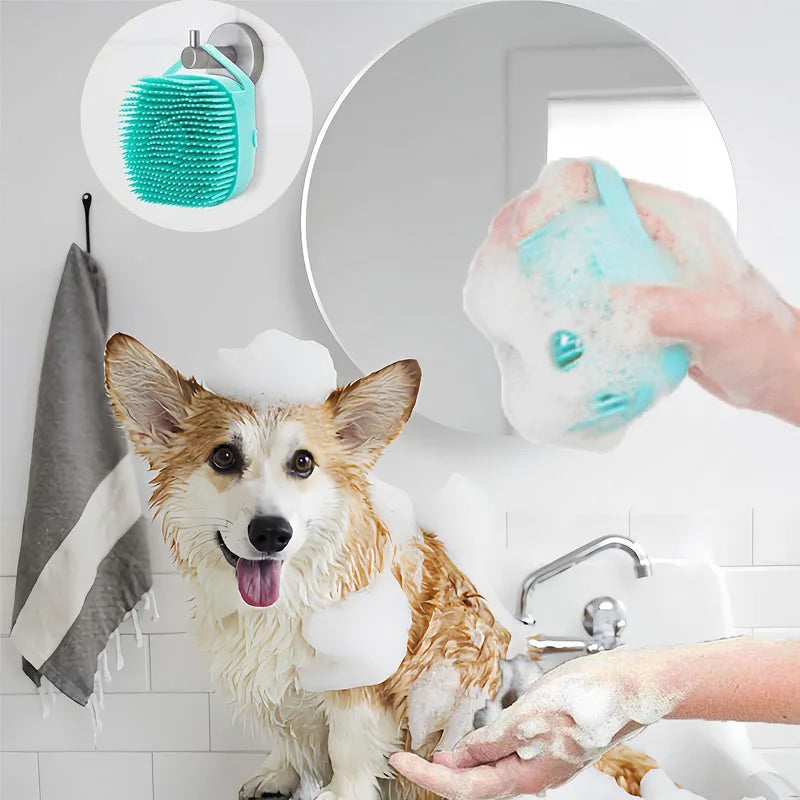 Bath Massage Brush Pet Massage Brush Bathroom for Dogs and Cats Shower Grooming Tool