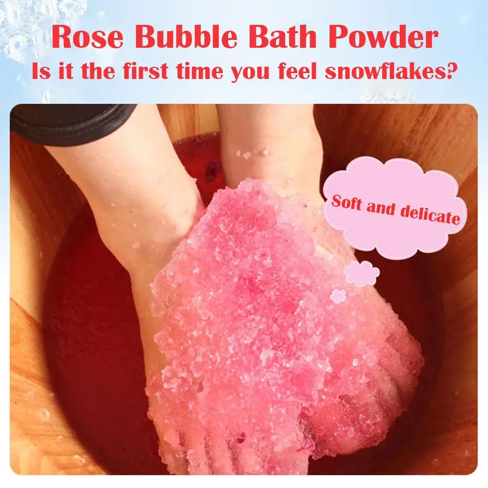 Rose Mint Lavender Bubble Bath Salt Powder Foot Bath Crystal Mud Body Scruber Skin Care Exfoliation SPA Foot Care