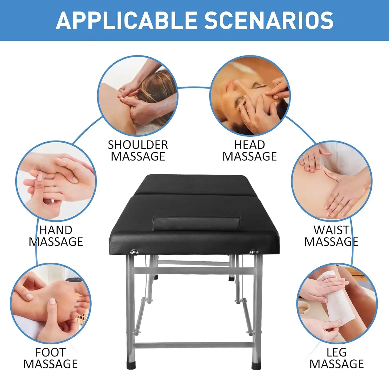 Portable Folding Massage Table – 2-Section Lightweight Salon & Spa Bed for Tattoo, Facials, Massage Therapy –, Customized