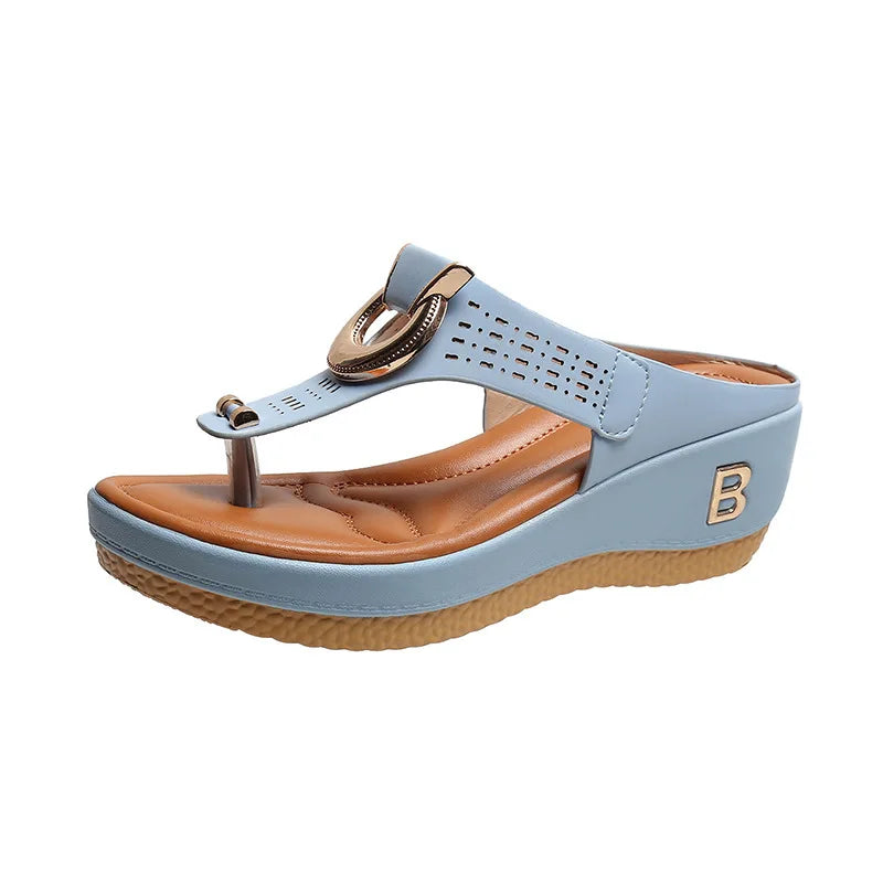 Summer Sandals Women 2026 Big Size Platform Sandals Wedges Flip Flops Shoes Comfortable Slippers Ladies Non-Slip Open Pantuflas
