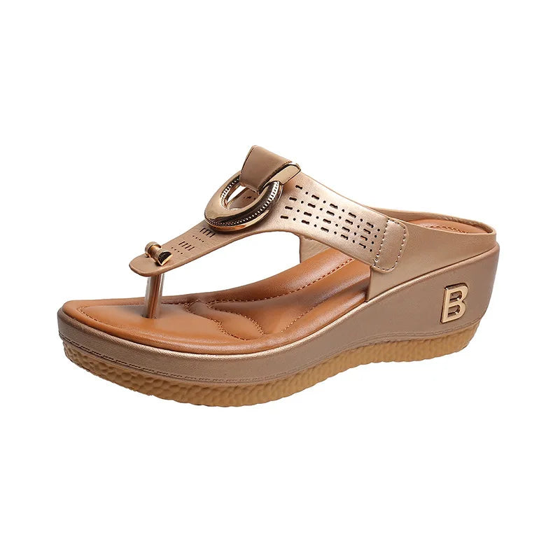 Summer Sandals Women 2026 Big Size Platform Sandals Wedges Flip Flops Shoes Comfortable Slippers Ladies Non-Slip Open Pantuflas