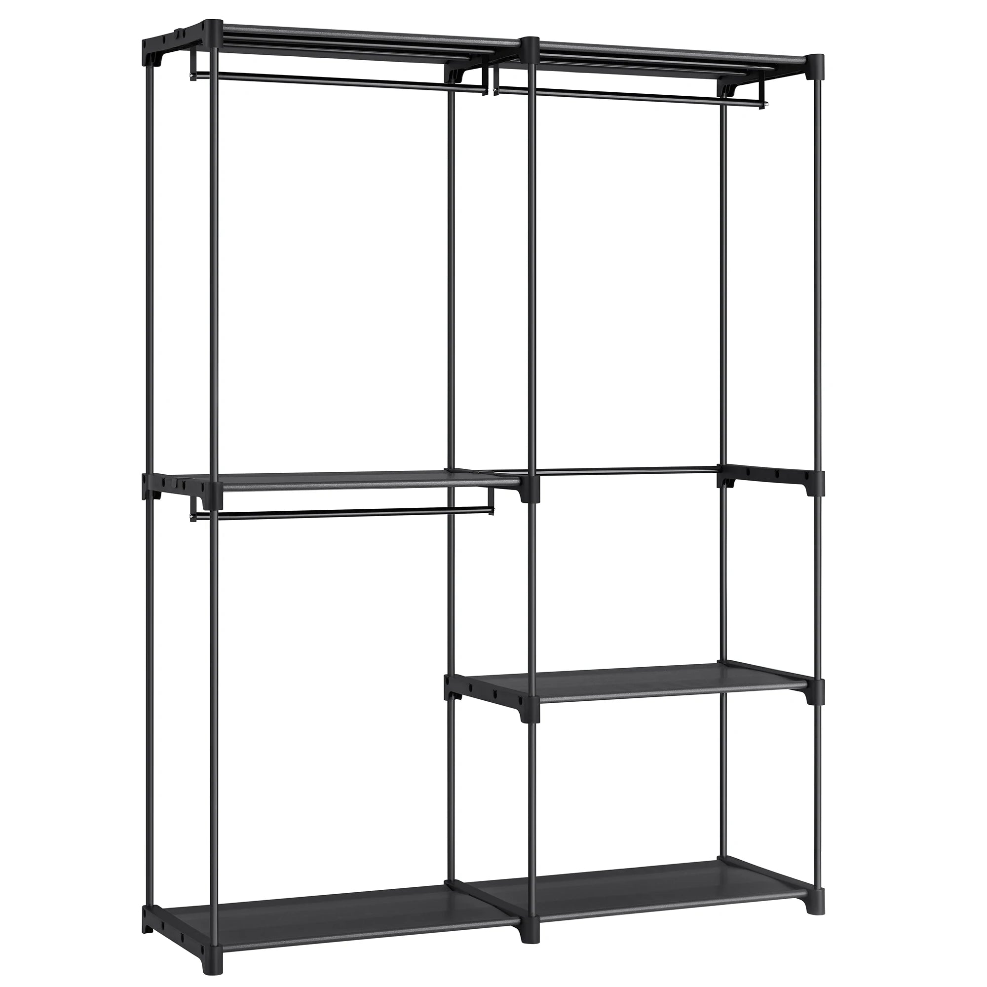 SONGMICS Clothes Wardrobe, Portable Closet, Clothes Garment Rack, 138 x 43 x 182 cm, 3 Hanging Rods and Shelves, Large Capacity