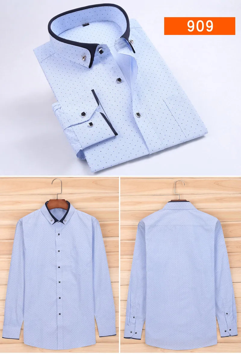 new arrival Spring commercial easy care shirt male oversize long-sleeve fashion formal high quality plus size M-7XL8XL9XL