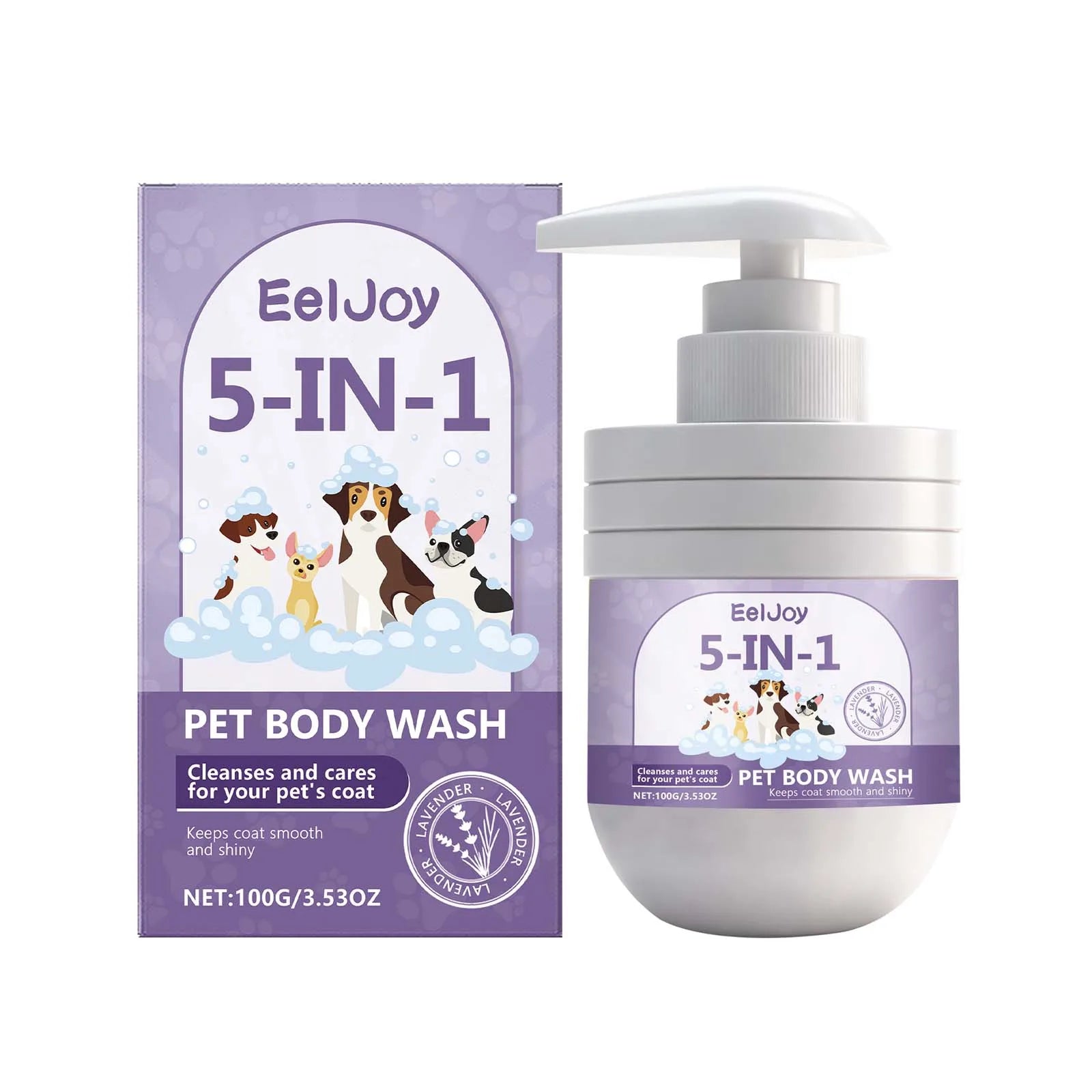 EelJoy 5-in-1 Pet Shampoo Gentle Fur Cleaning And Care Maintains Smooth Shiny Coat for Pets