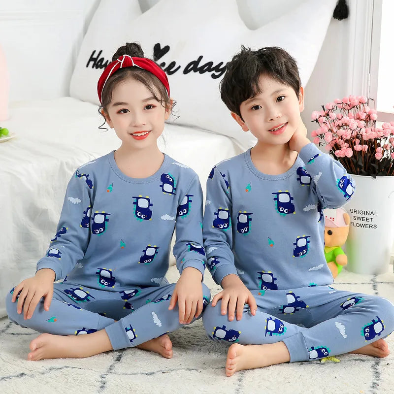 Children's Pajamas Set Cartoon Panda Kids Sleepwear Baby Boys Clothes Sleep Suit Cotton Pyjamas Infant Nightwear For Girls