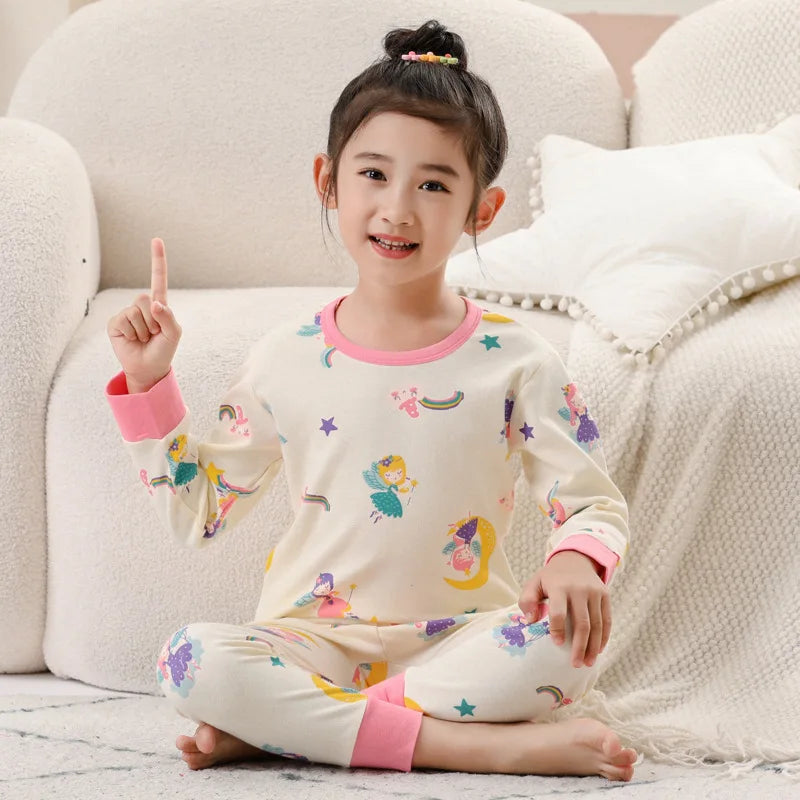Children's Pajamas Set Cartoon Panda Kids Sleepwear Baby Boys Clothes Sleep Suit Cotton Pyjamas Infant Nightwear For Girls