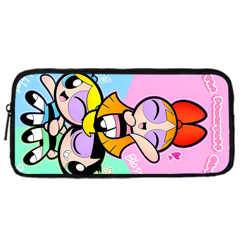 Child Cute Anime Powerpuffs Girlss School Backpack with Lunch Bags ,Pencil Bags ,School Bags for Boys Girls Best Gift