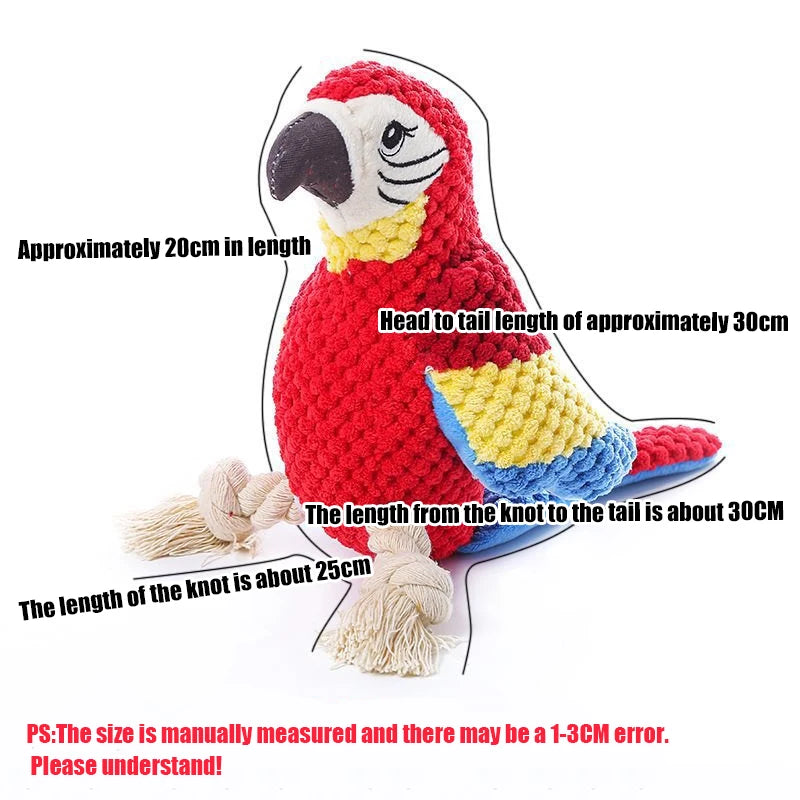 1PC Parrot Shaped Dog Toy With Squeaking Filling Suitable For Small And Medium-Sized Dogs To Play With