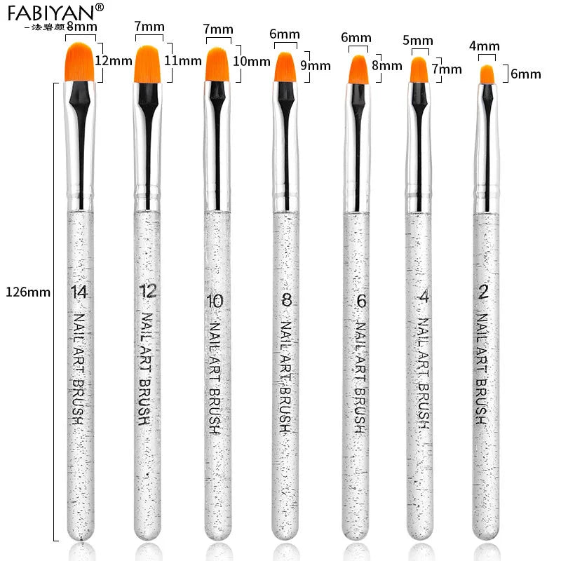 3/7Pcs Professional Manicure UV Gel Brush Pen Transparent Acrylic Nail Art Painting Drawing Brush Phototherapy Tools
