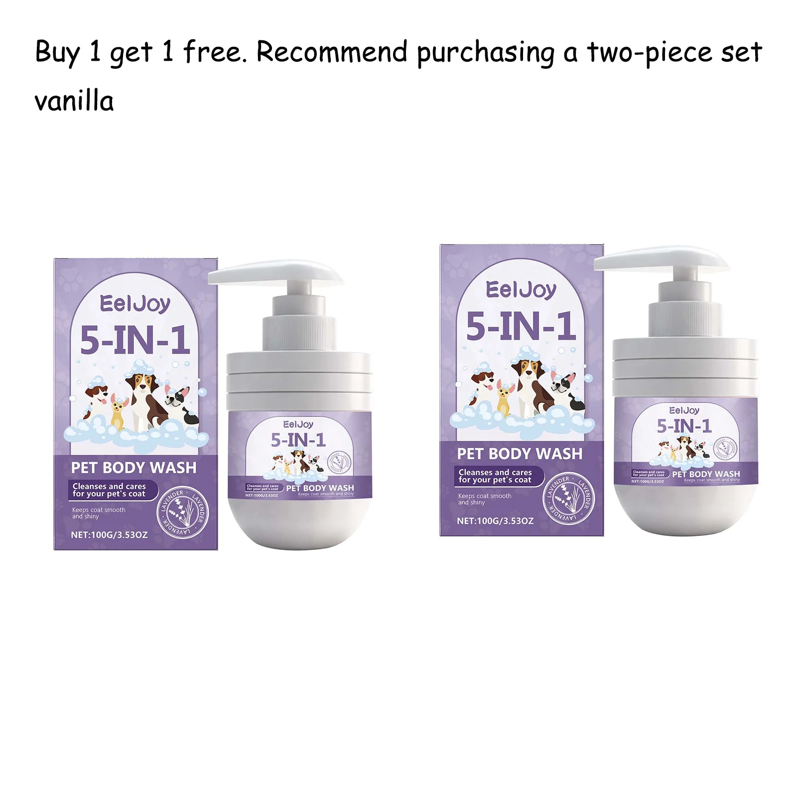 EelJoy 5-in-1 Pet Shampoo Gentle Fur Cleaning And Care Maintains Smooth Shiny Coat for Pets