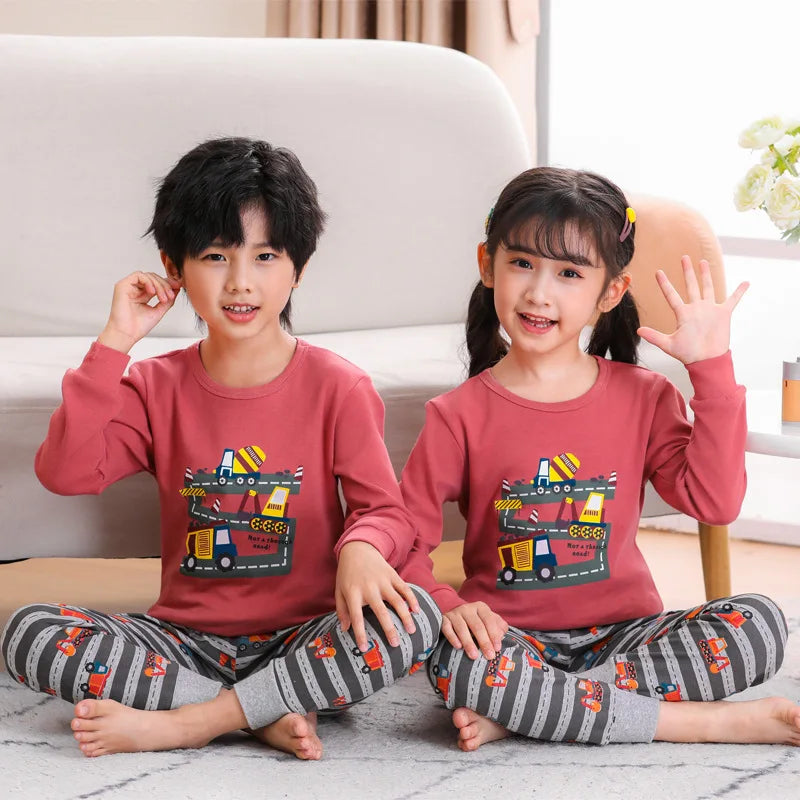 Children's Pajamas Set Cartoon Panda Kids Sleepwear Baby Boys Clothes Sleep Suit Cotton Pyjamas Infant Nightwear For Girls