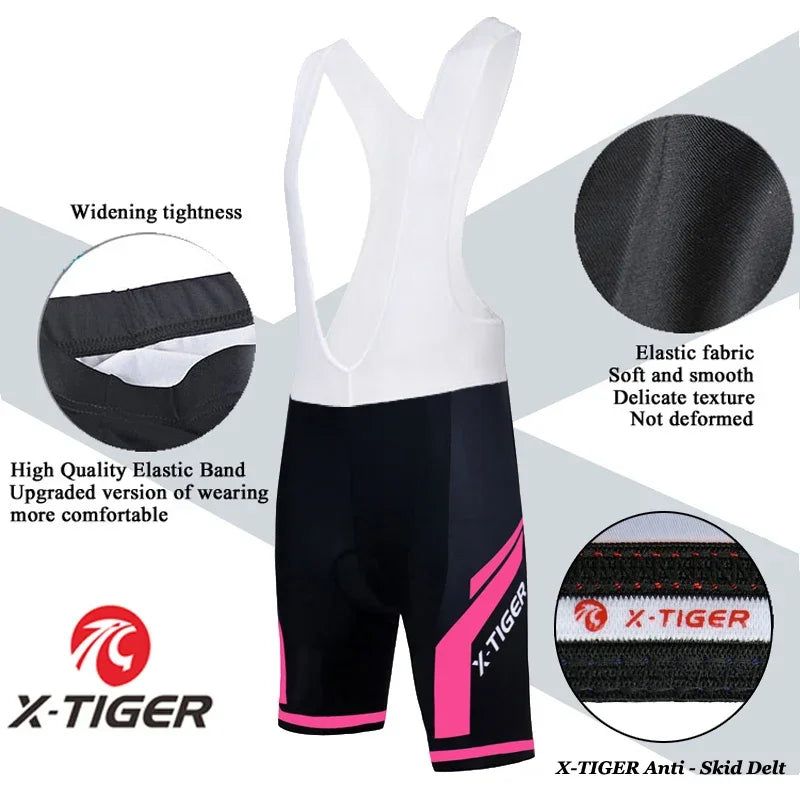 X-Tiger Pro Women Cycling Jerseys Sets MTB Bike Cycling Clothing Breathable Mountian Bicycle Clothes Summer Bike uniform Wear