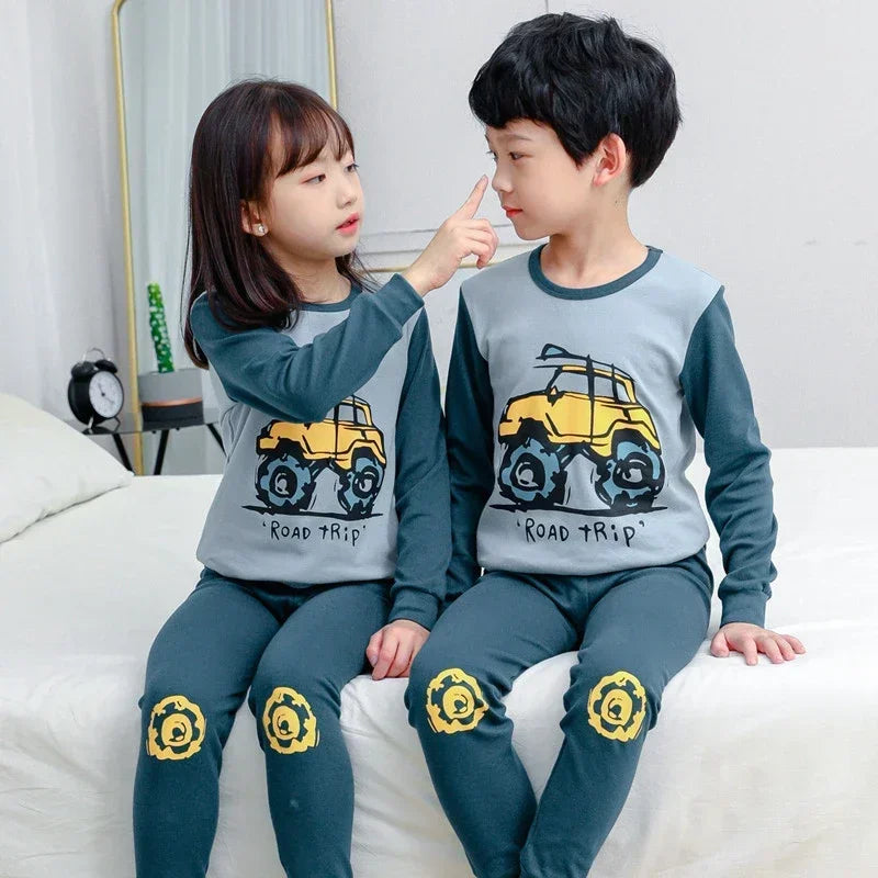 Children's Pajamas Set Cartoon Panda Kids Sleepwear Baby Boys Clothes Sleep Suit Cotton Pyjamas Infant Nightwear For Girls