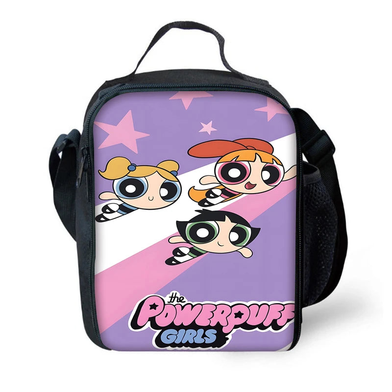 Child Cute Anime Powerpuffs Girlss School Backpack with Lunch Bags ,Pencil Bags ,School Bags for Boys Girls Best Gift