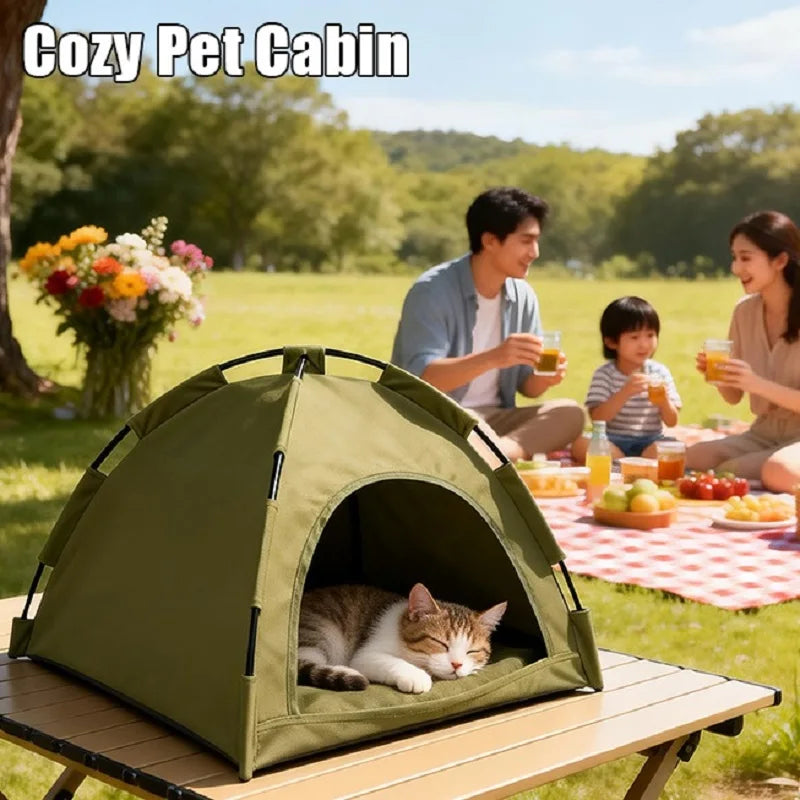Pet tent for puppies and kittens, indoor outdoor camping, picnic, grass outing, cozy cabin, lightweight portable