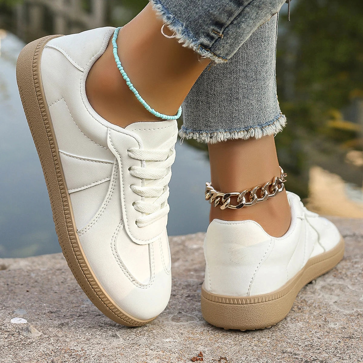 Spring and Autumn Elegant Round Head Sports Running Flat Casual Shoes Fashionable and Best Selling New Comfortable Women's Shoes