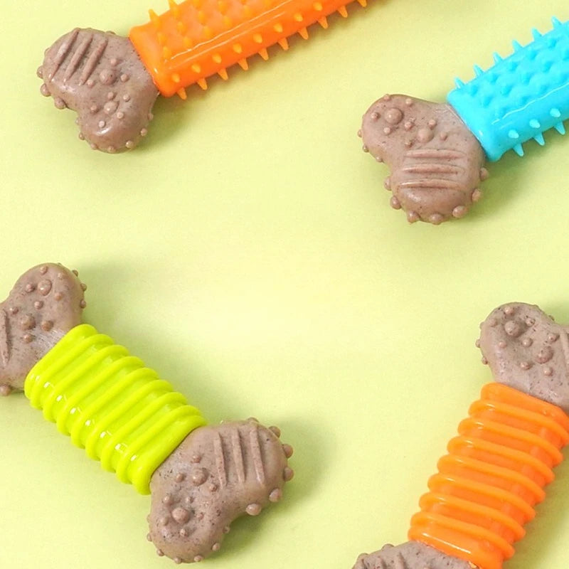 Pet Chew Toy for Entertainment TPR Bone-Shaped Chew Stick Durable for Biting Suitable for Small Medium and Large Dogs Puppy Toy