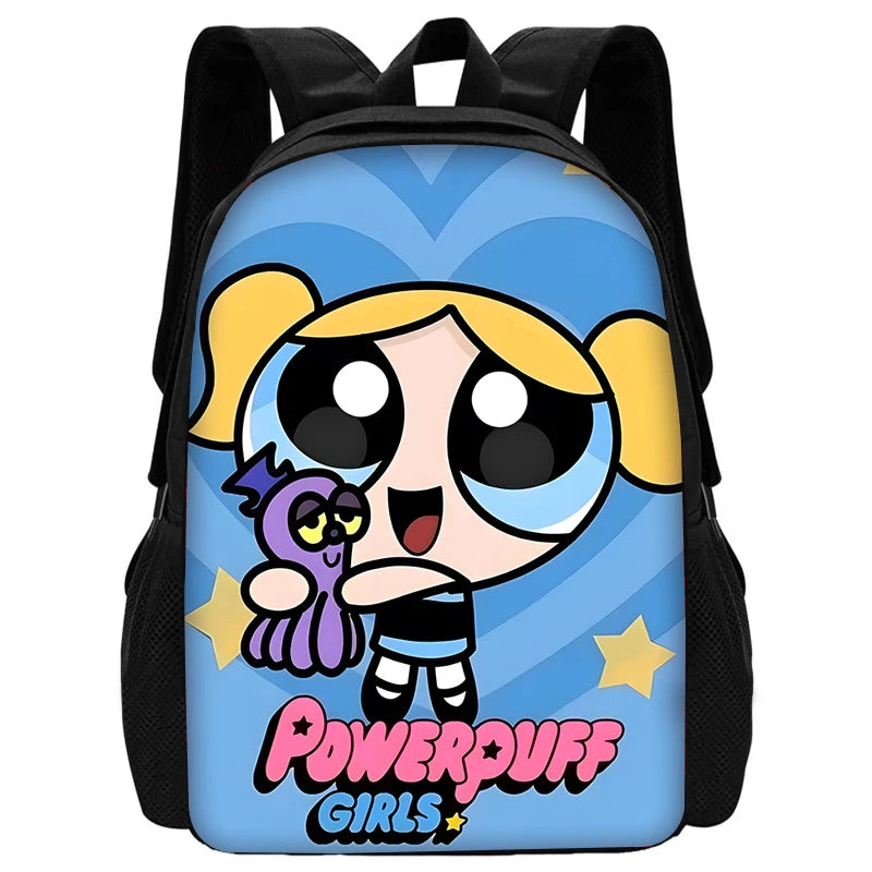 Child Cute Anime Powerpuffs Girlss School Backpack with Lunch Bags ,Pencil Bags ,School Bags for Boys Girls Best Gift