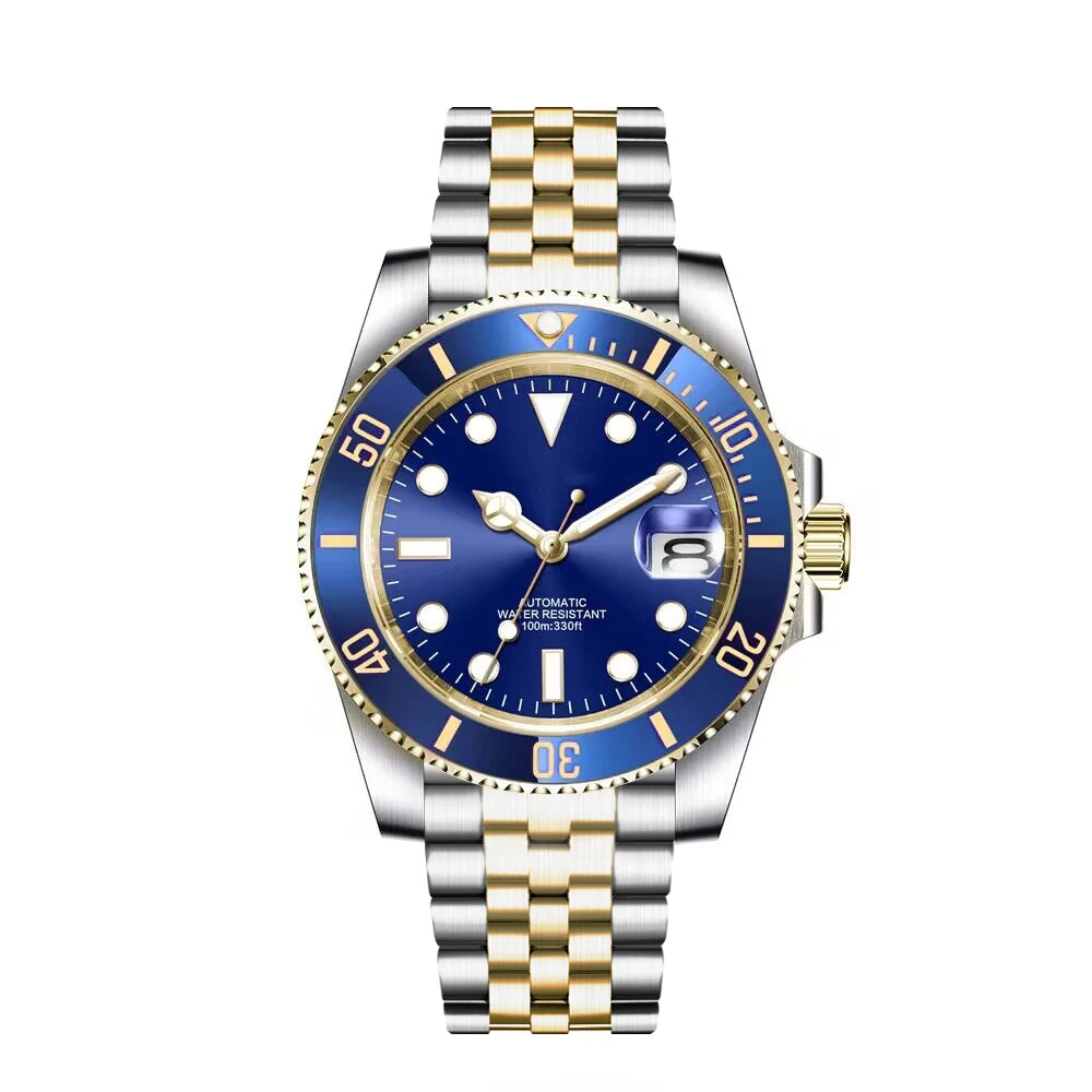 40mm Corgeut Watch Man100M Waterproof Sapphire Glass Two Tone Gold nh35 Mechanical Automatic Wristwatches for Men Reloj 40MM