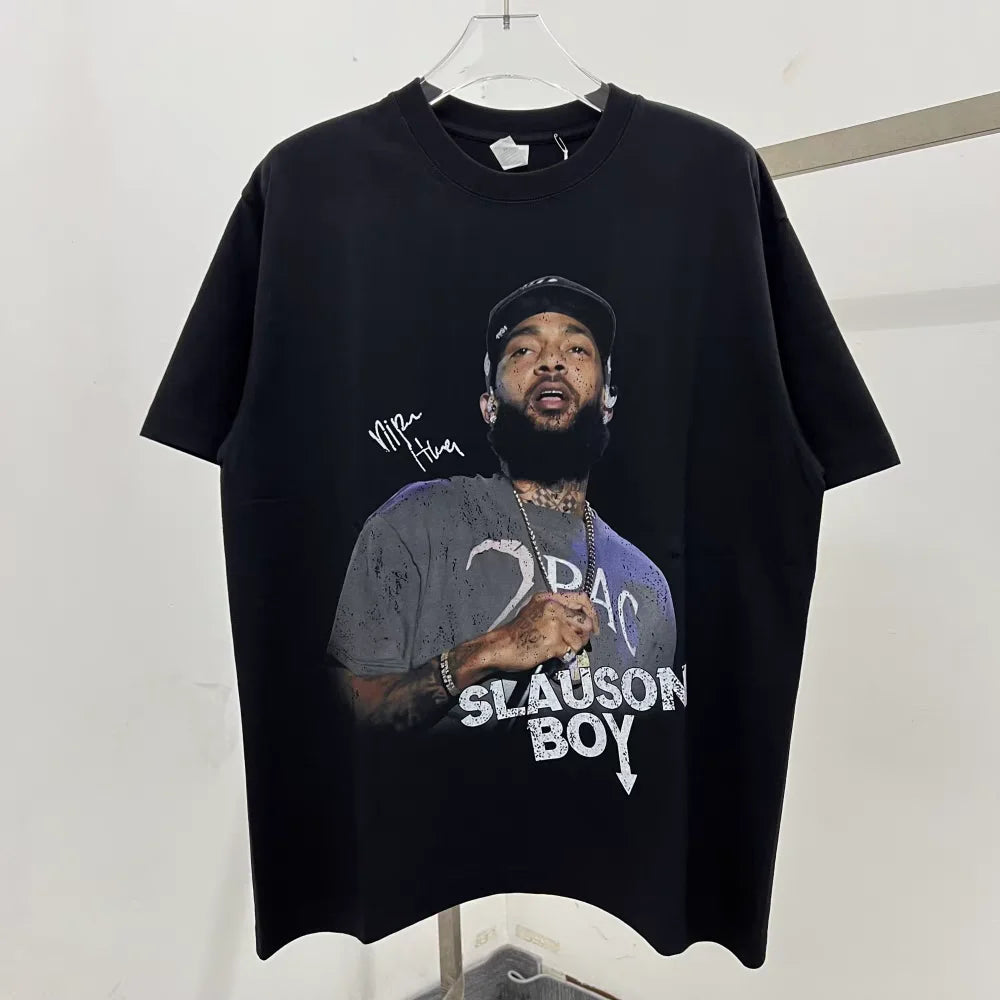 New 2pac Rapper Portrait T Shirt Men Women Top Version T-shirt Top Tees