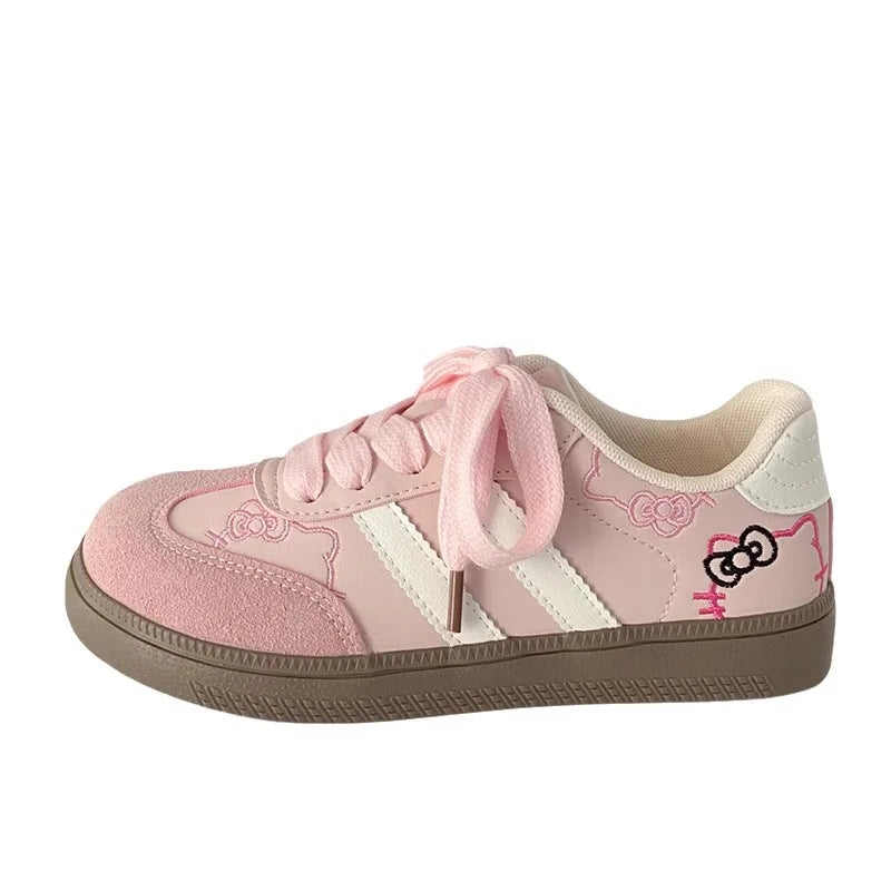 Women's Casual Shoes Cute Kitten Embroidery Soft Bottom Non-slip Comfortable De Training Shoes New Hundred Fashion Plate Shoes