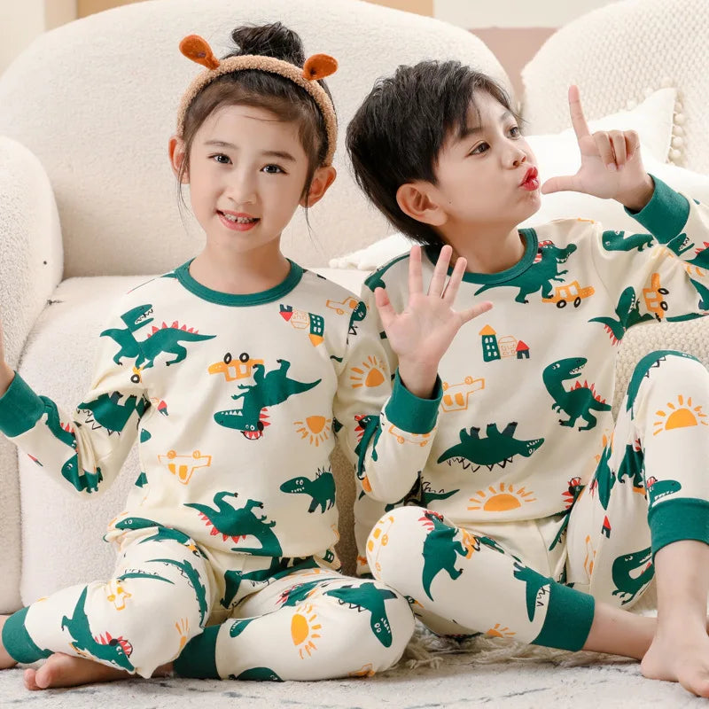 Children's Pajamas Set Cartoon Panda Kids Sleepwear Baby Boys Clothes Sleep Suit Cotton Pyjamas Infant Nightwear For Girls