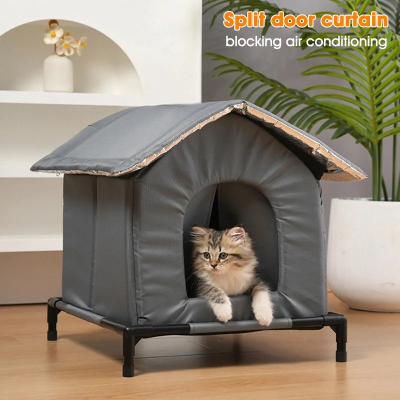 Waterproof Outdoor Pet House Thickened Cat Nest Four Seasons Universal Pet House Home Foldable Washable For Small Pet Supplies