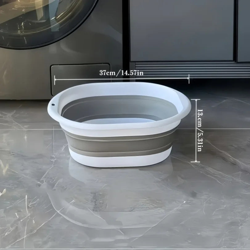 Portable pet folding bathtub + bath brush - Anti-slip, easy to store, gentle care, light beige color, suitable for dogs and cats