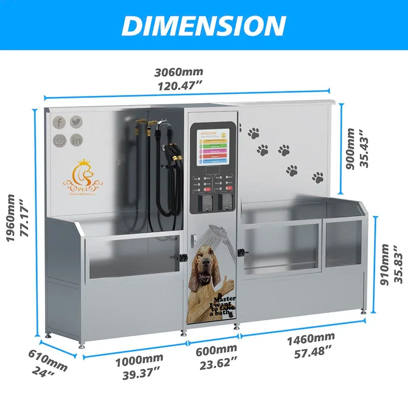 EUV PET Convenient Self-service-dog-wash-machine Pet Wash Station Self Service Cleaning Bathtub For Animal Dog Grooming Wash