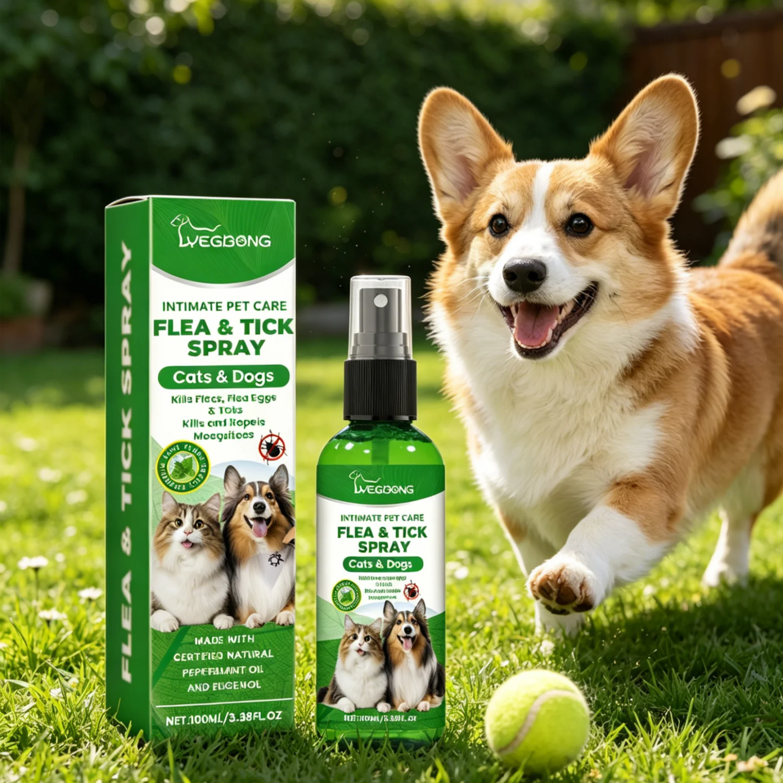 YEGBONG Flea Tick Spray Effective Insect Repellent Eliminate Odor Long Lasting Protection Gentle Ingredients Pet Flea Treatment