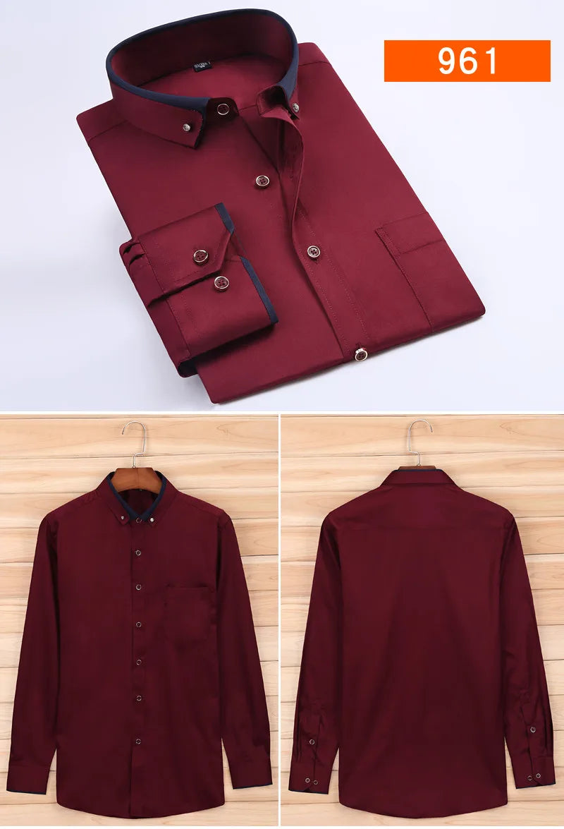 new arrival Spring commercial easy care shirt male oversize long-sleeve fashion formal high quality plus size M-7XL8XL9XL