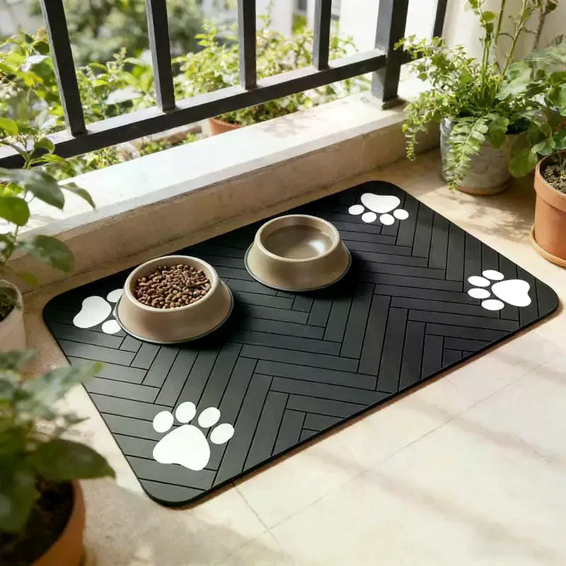 Pet Feeding Mat-Absorbent Pet Placemat For Food And Water Bowl With Waterproof Rubber Backing Quick Dry Water Mat For Dog Cat