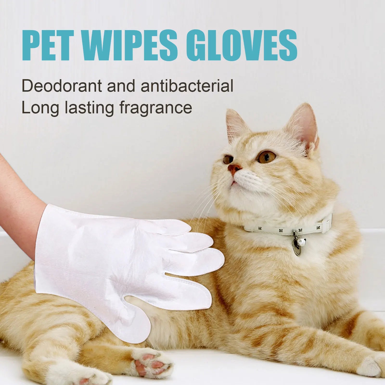 Pet Wash Free Cleaning Gloves Towels Removing Stubborn Dirt Eliminating Odors Smoothing Hair No Rinse Washing Gloves Towels 6pcs