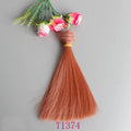 1pcs Doll Hair 15cm 25cm Pink Yellow Purple Green Blue Color Straight Doll Wigs for Russian Handmade Diy Accessory