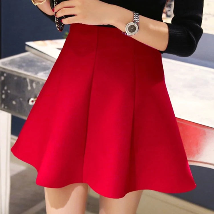 Women 's New Version Of High Waist Large Swing A Character Skirt