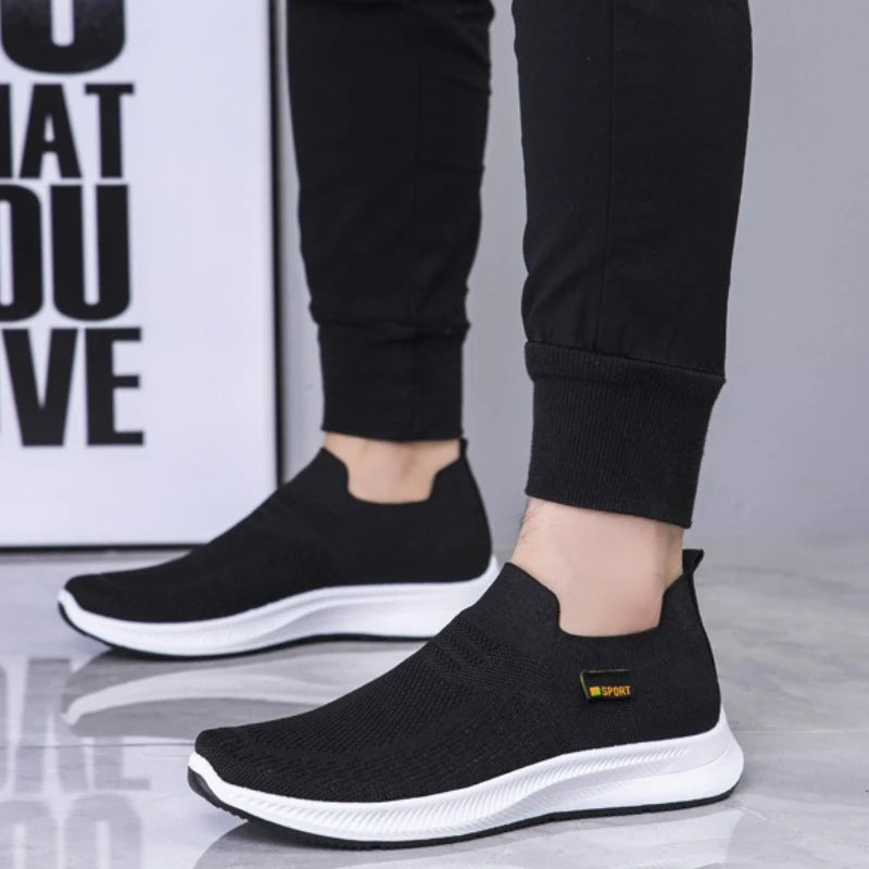 Outdoor Men's Sneakers Fashion Casual Shoes Autumn New Mesh Mens Shoes Slip on Running Shoes Lightweight Breathable Flats Tenis