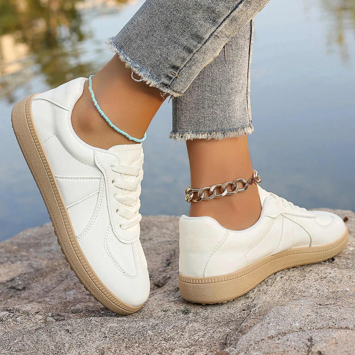 Spring and Autumn Elegant Round Head Sports Running Flat Casual Shoes Fashionable and Best Selling New Comfortable Women's Shoes