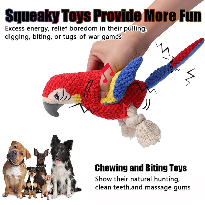 1PC Parrot Shaped Dog Toy With Squeaking Filling Suitable For Small And Medium-Sized Dogs To Play With