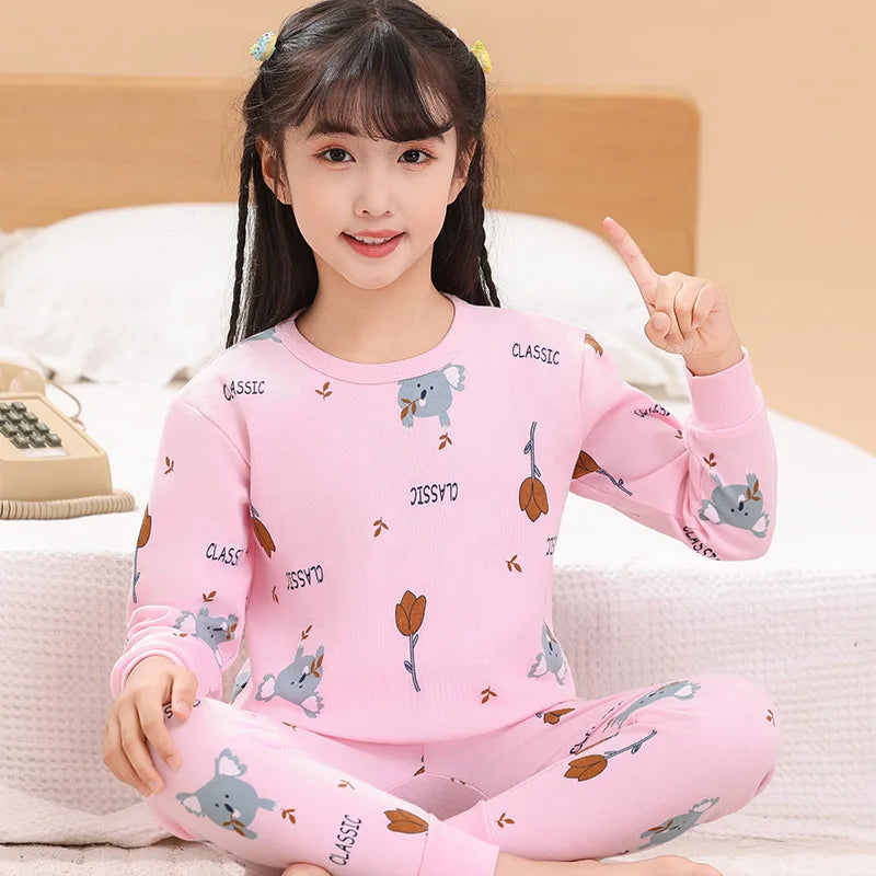 Children's Pajamas Set Cartoon Panda Kids Sleepwear Baby Boys Clothes Sleep Suit Cotton Pyjamas Infant Nightwear For Girls
