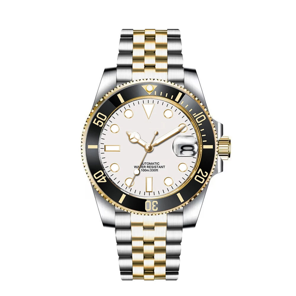 40mm Corgeut Watch Man100M Waterproof Sapphire Glass Two Tone Gold nh35 Mechanical Automatic Wristwatches for Men Reloj 40MM