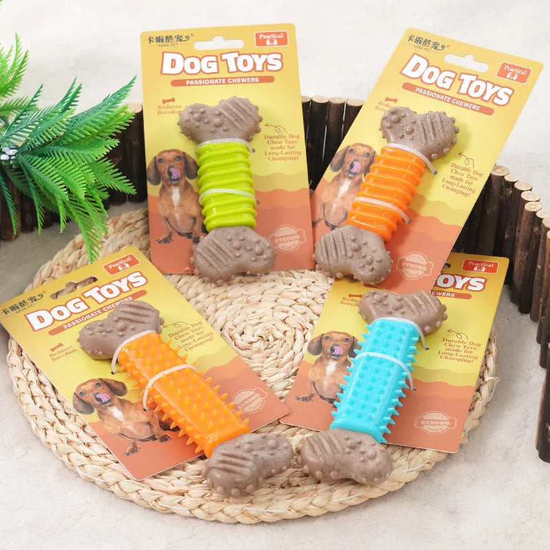 Pet Chew Toy for Entertainment TPR Bone-Shaped Chew Stick Durable for Biting Suitable for Small Medium and Large Dogs Puppy Toy