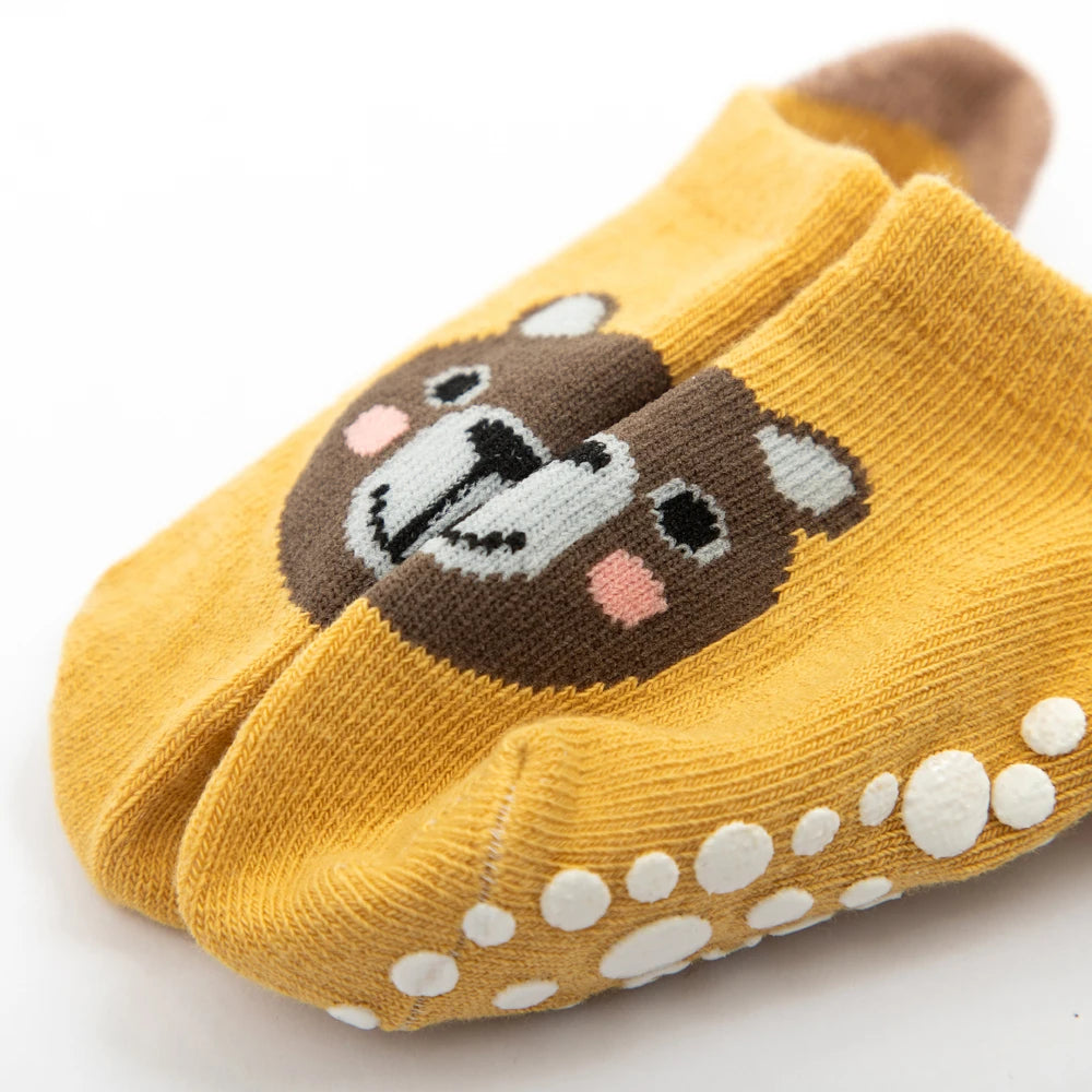6 Pairs Boys Girls Kids Cartoon Animal Pattern Cute Socks Anti-skid Socks Toddlers Baby Floor Socks