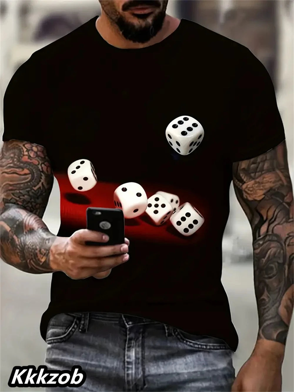 Mens Lion Print Short Sleeve Crew Neck T-Shirt Soft Breathable Casual Wear Outdoor Activities Summer Essential Clothing Tshirts