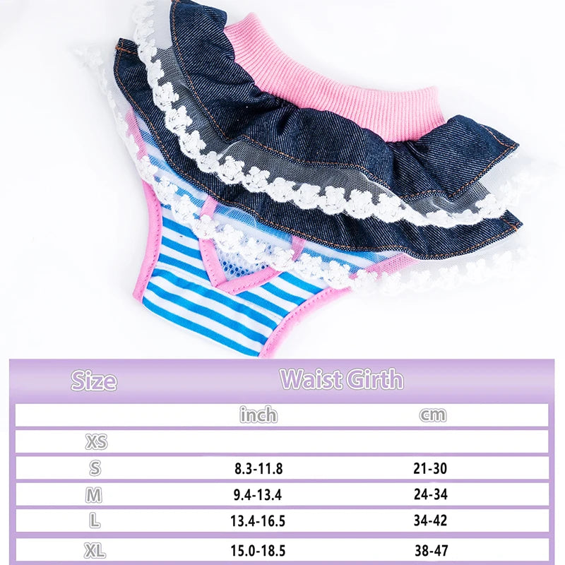 Pet Physiological Pants Reusable Cotton Puppy Bowknot Diaper Pet Sanitary Panties Female Pet Underwear Clothing Washable